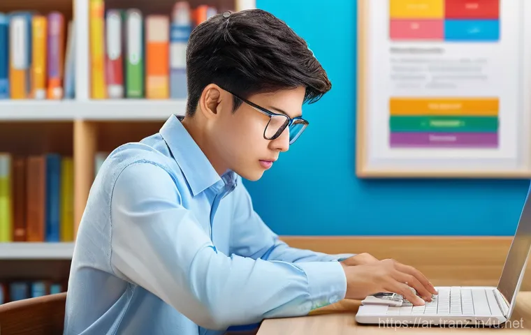 번역사 대상 온라인 강의 플랫폼 - Here are three detailed image generation prompts in English, designed to be suitable for a 15-year-o...